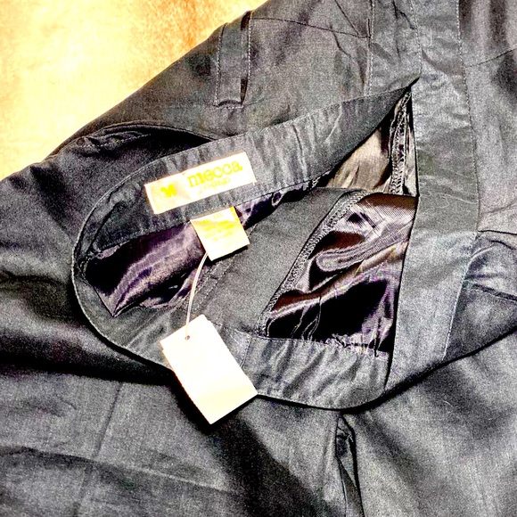 Capri MECCA Gold Linen 100% Capri Wide leg Pants Classic black embellished - Picture 5 of 8